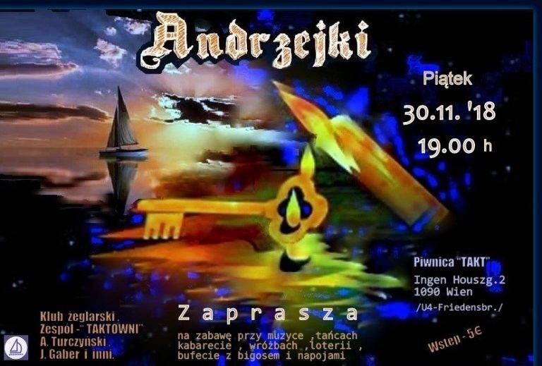 Andrzejki 30.11.2018 start o 19 w piwnicy