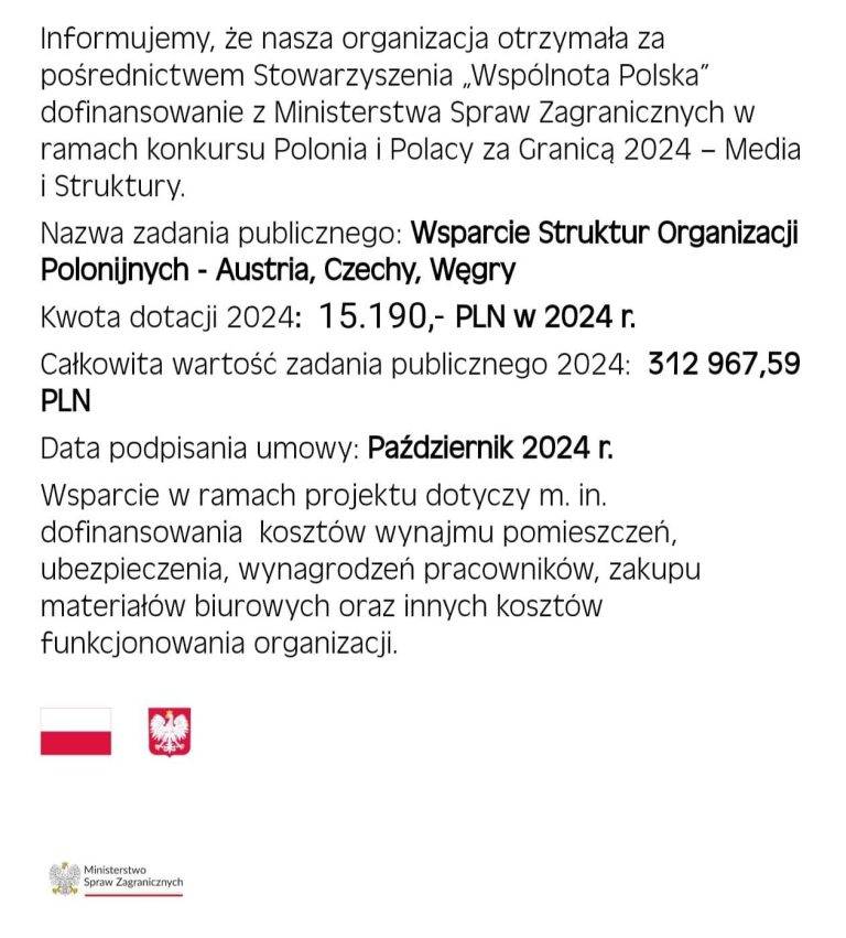 Dostaliśmy dotację na działalność statutową klubu na rok 2024!
